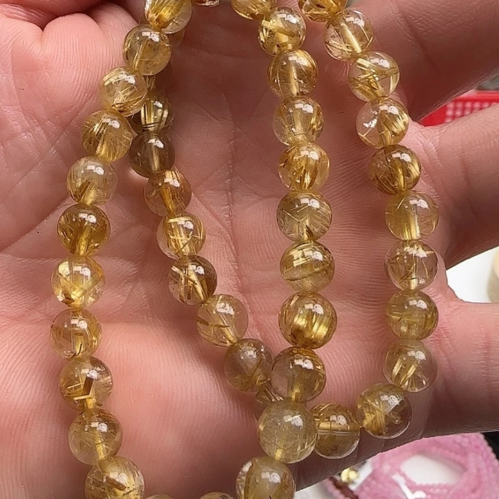 手链未镶嵌水晶天然金发晶单圈7+882