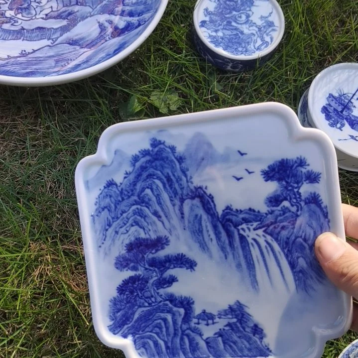 冰***泉景德镇釉下彩手绘瓷画