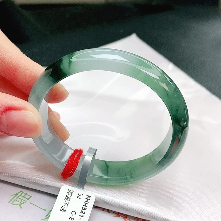 翡翠未镶嵌手镯缅甸天然a货翡翠手镯52贵