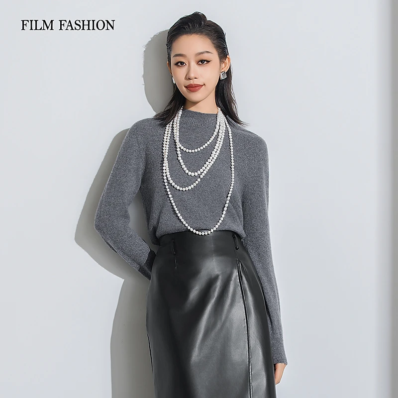 【千颂妮】春季新款圆领毛针织衫羊绒打底衫女百搭 FFBS811092