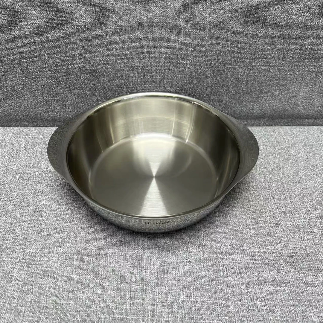 4-029 Chockmen 不锈钢双耳盆 菜盘果盘 20*6.5cm 单盘重约0.77KG