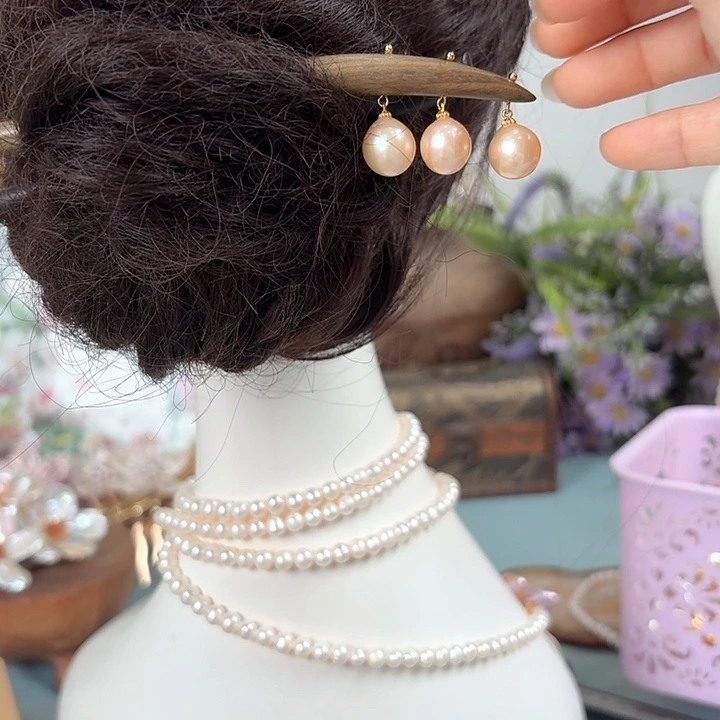 淡水珍珠发饰未镶嵌