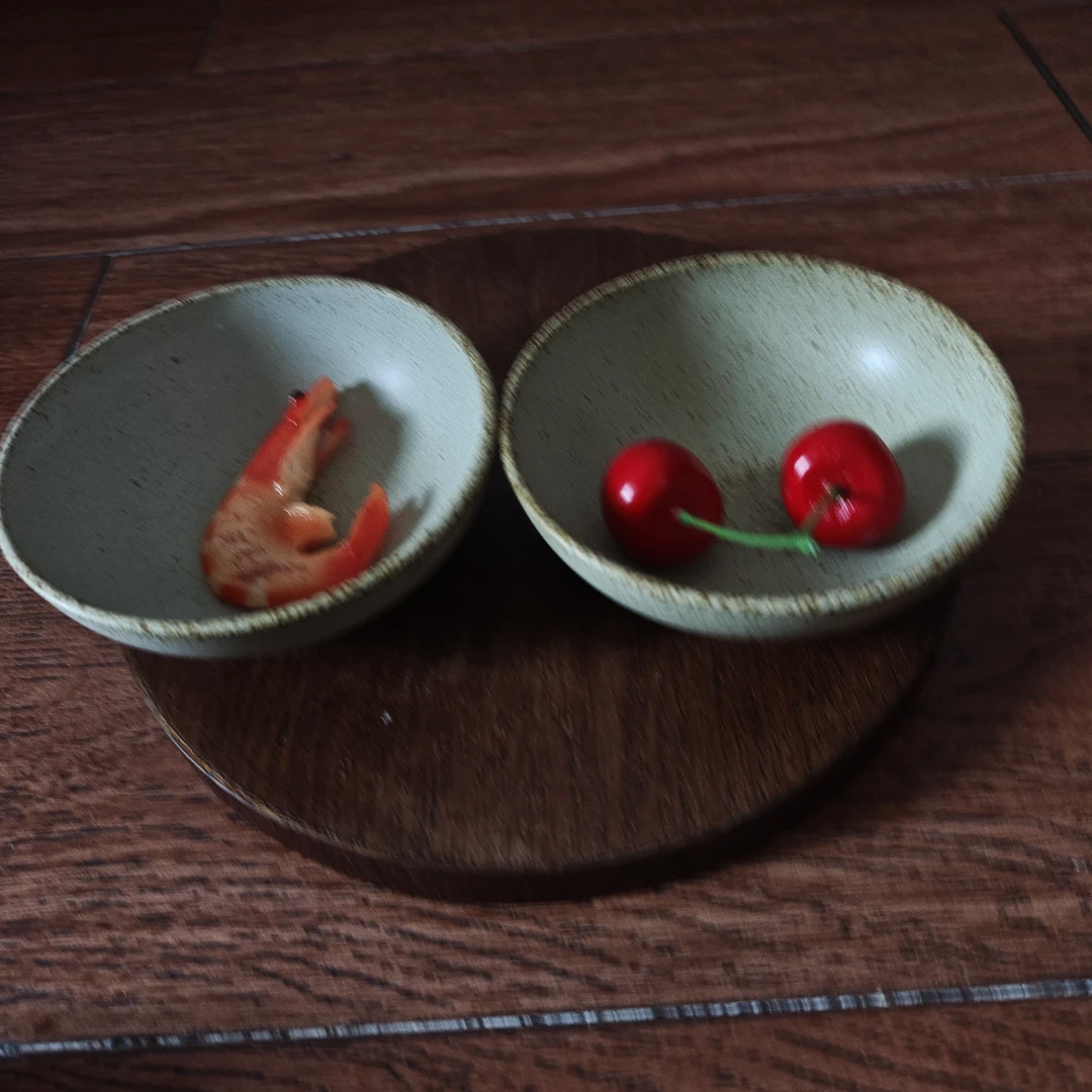 603粗陶系列陶瓷米饭碗4.6寸复古灰餐具2只装 手工拉胚