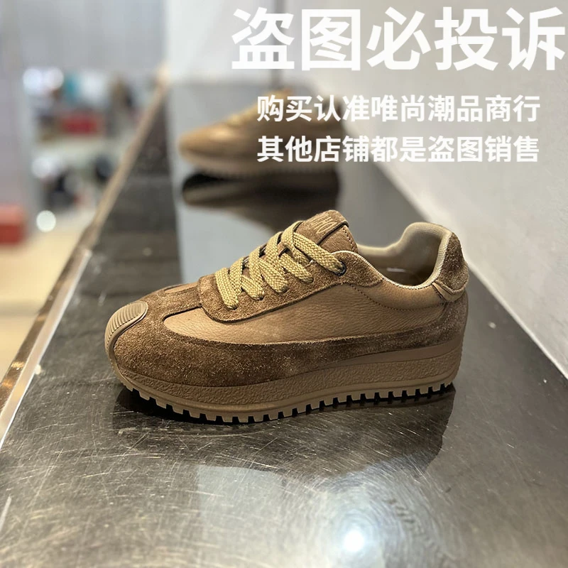 鞋子男2025新款系带运动鞋男德训鞋复古皮面阿甘鞋男厚底休闲皮鞋