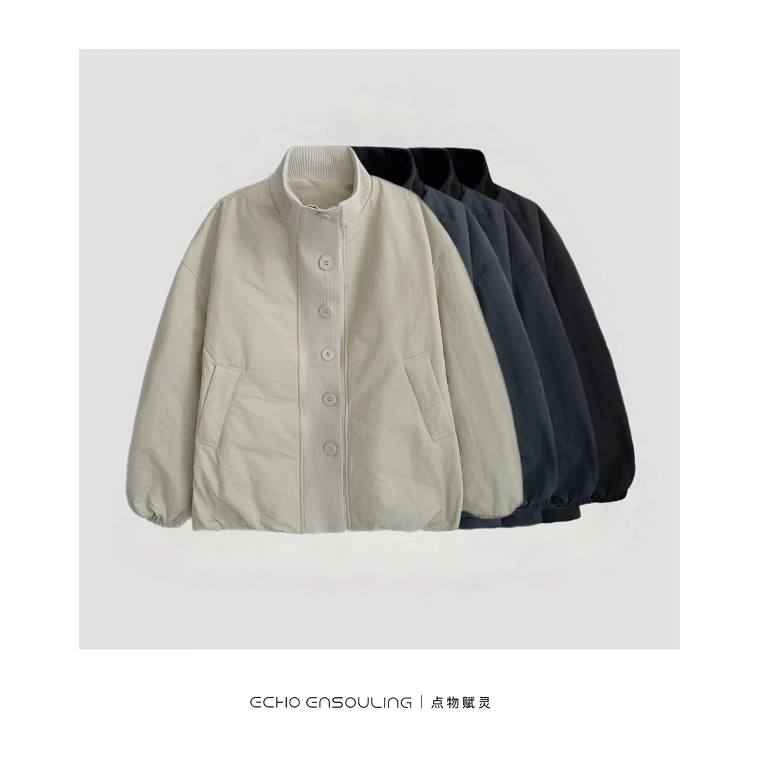 ECHO ENSOULING/点物赋灵E11116秋冬韩式立领派克夹克棉服