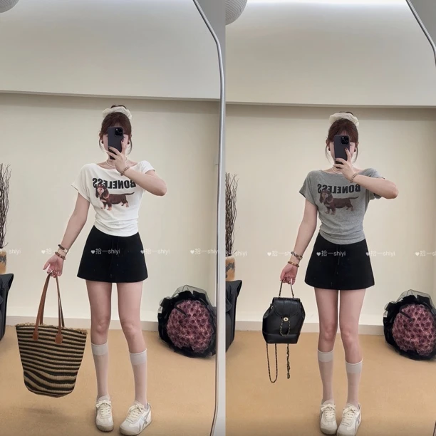 拾一 小狗T 休闲风运动设计感短袖