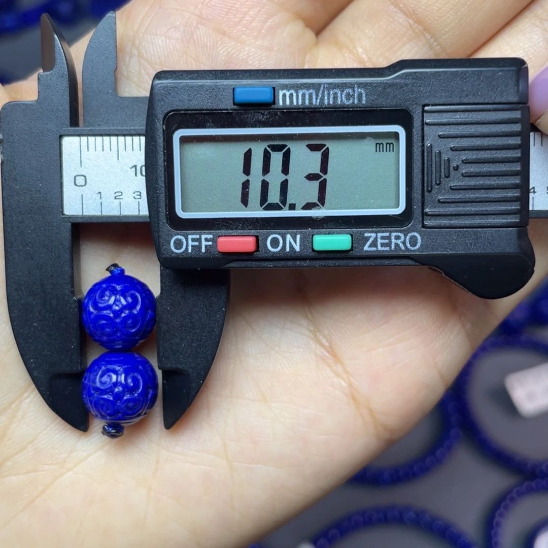 未镶嵌青金石10mm回纹对珠配饰