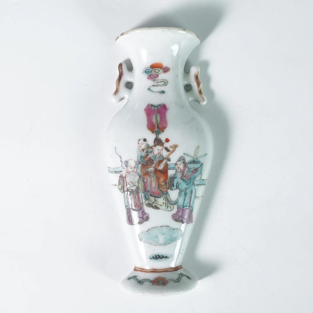 LABCNY251224025【十竹斋】清同治福禄寿粉彩壁瓶