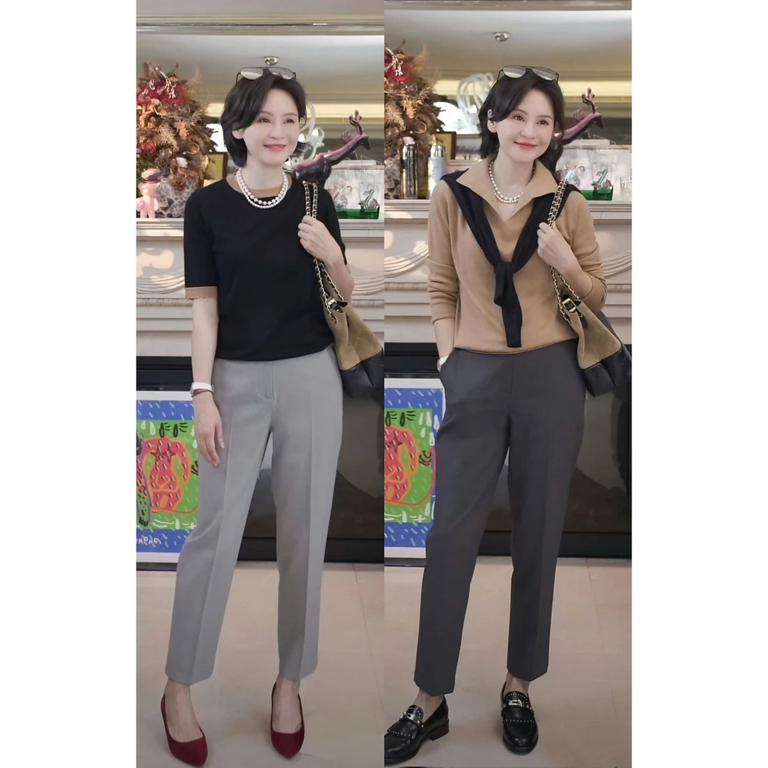 我是摩羯 烟管裤 日本进口四面弹时尚休闲立裁舒适早秋裤子