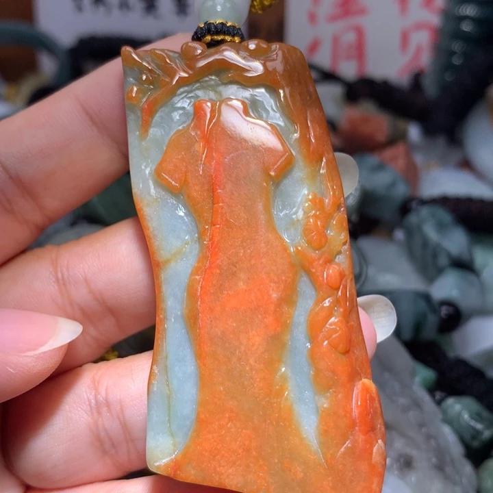 翡翠未镶嵌颈饰保真天然A货翡翠
