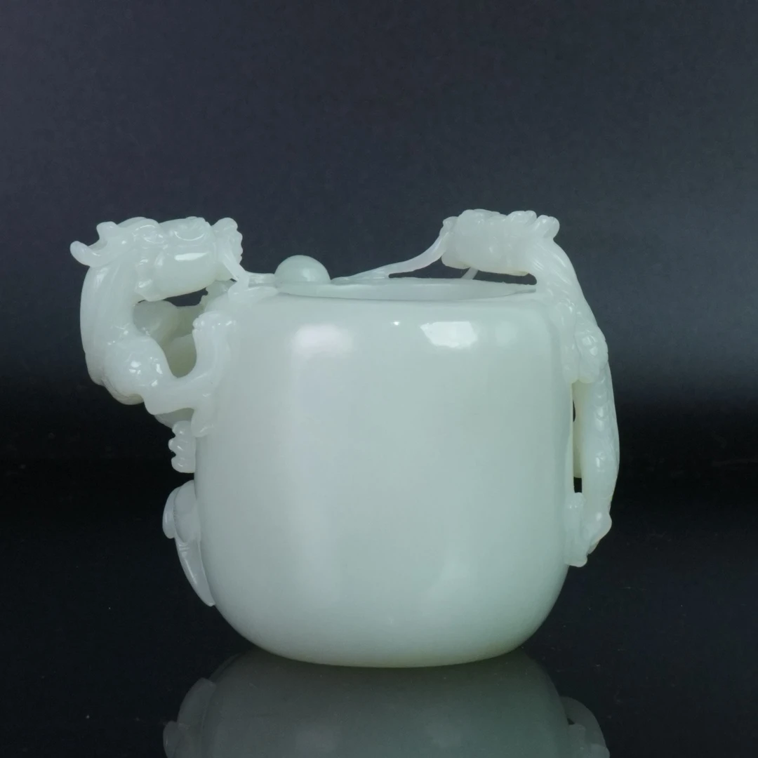 lot14665 11333 和田玉双螭龙杯 192g