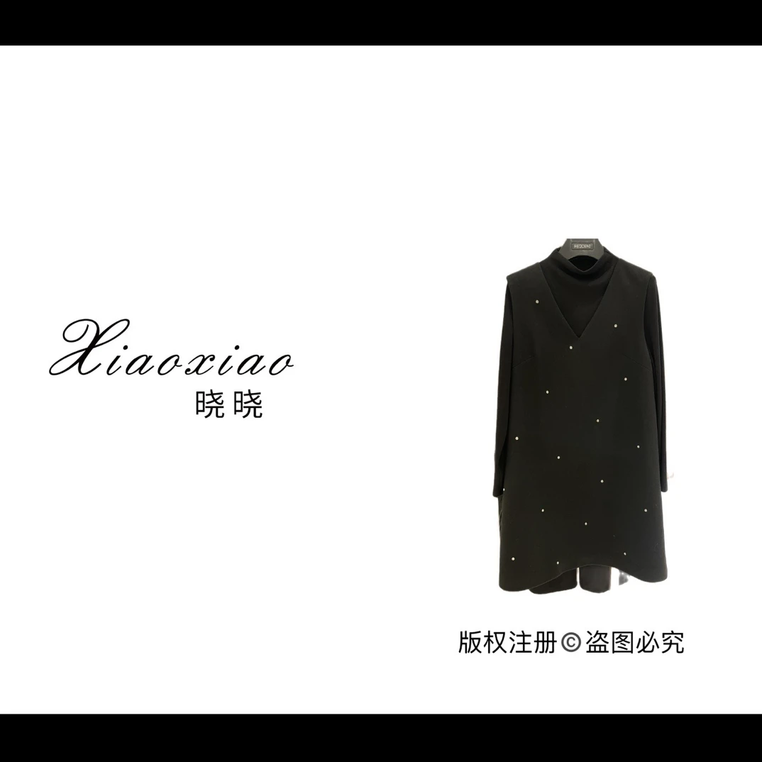 【晓晓女装】6228秋季女性长袖打底上衣搭配无袖短裙套装