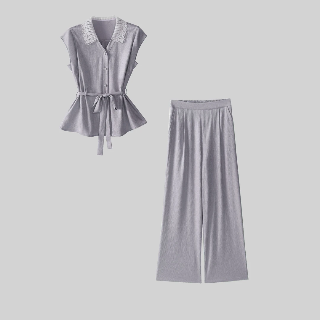 【纪朵研】1140气质显瘦洋气2025夏季新款时尚套装短款两件套