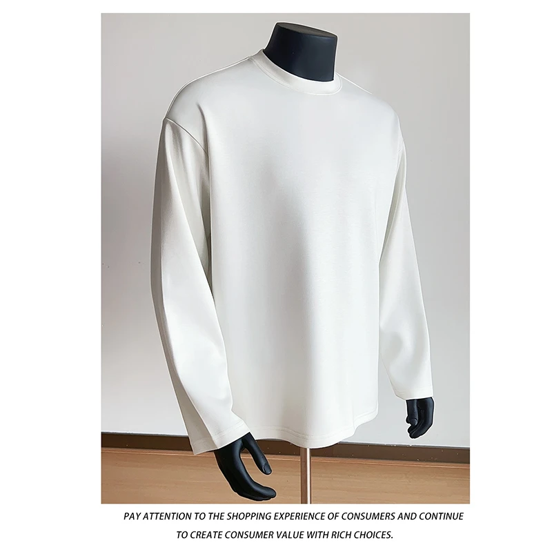 秋季圆领卫衣男2025新款秋冬季大码男装长袖T恤男士纯色打底衫