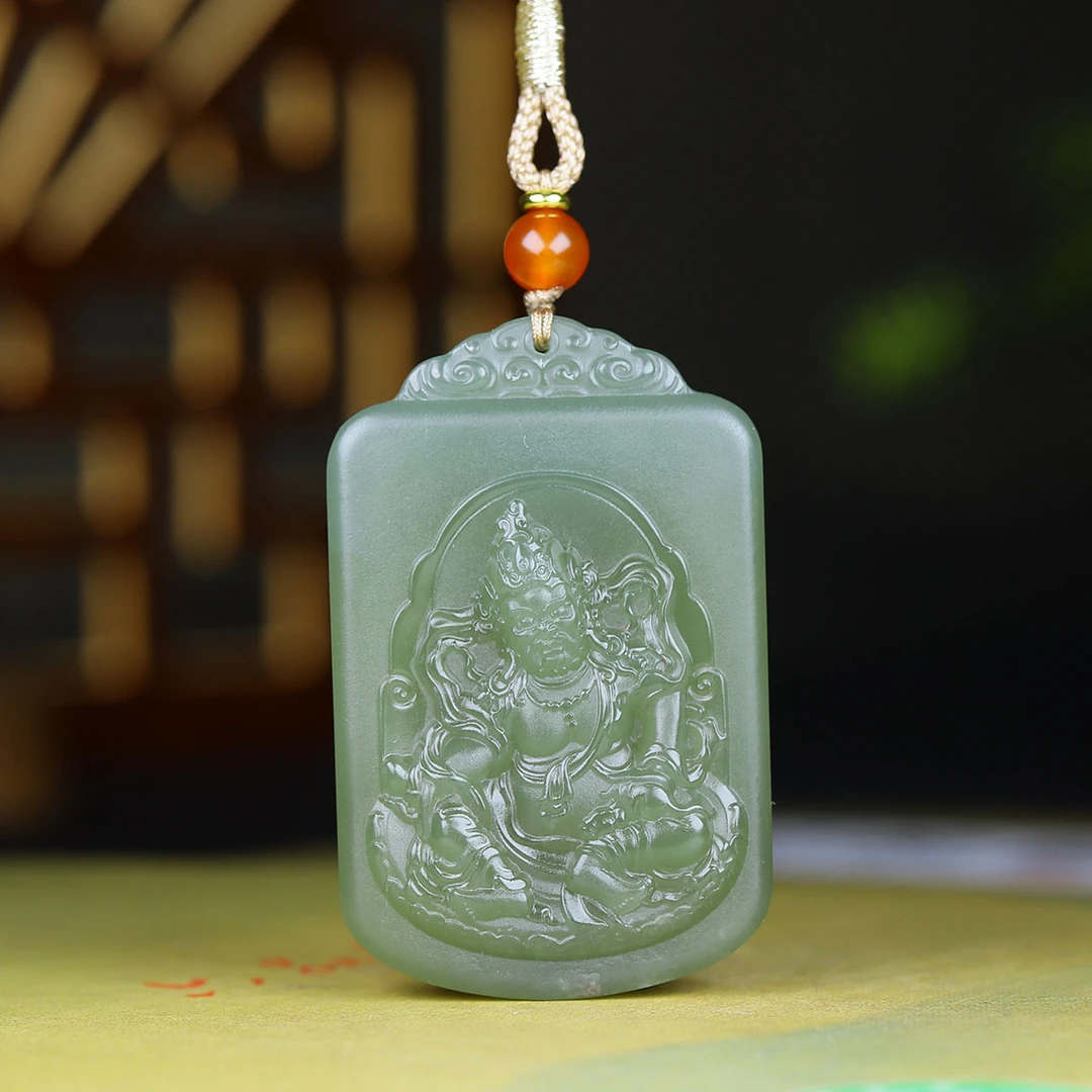 92536和田玉黄财神吊坠