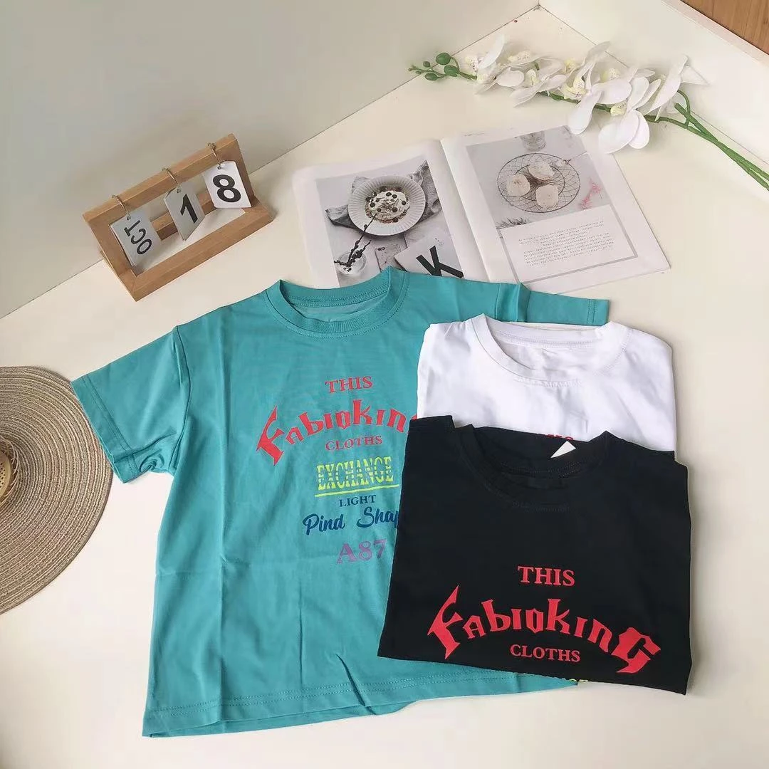 K028儿童夏季短袖T恤F字母款