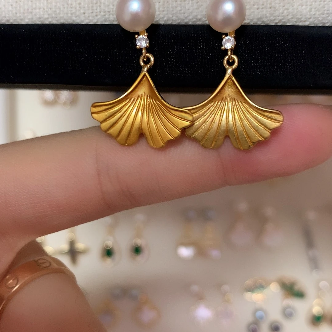 淡水珍珠耳饰合金