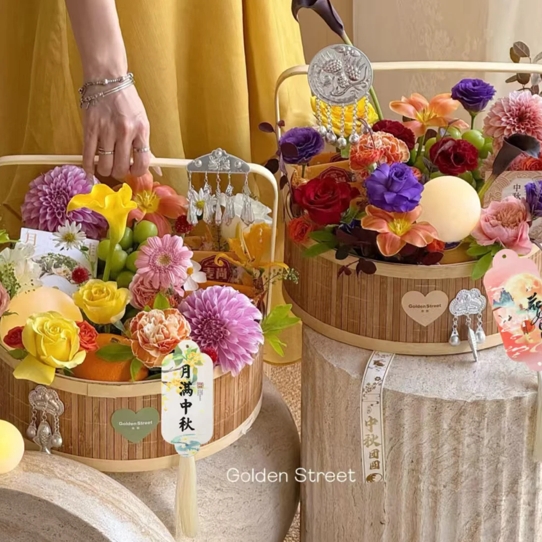 中秋节快乐贺卡月满中秋祝福卡片花好月圆月饼礼盒送祝福留言卡片
