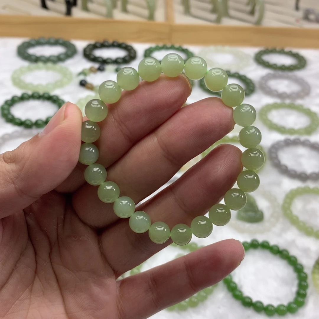 和田玉未镶嵌手串（冰晴水8）