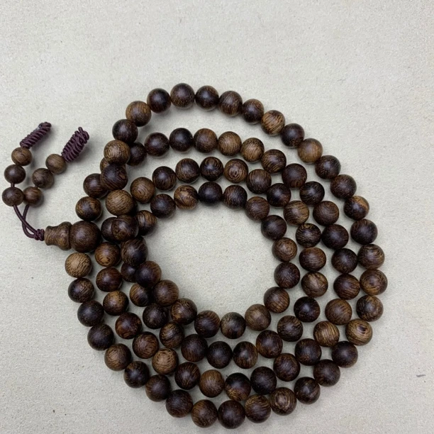 文莱软丝九分沉老料沉香手串6mm