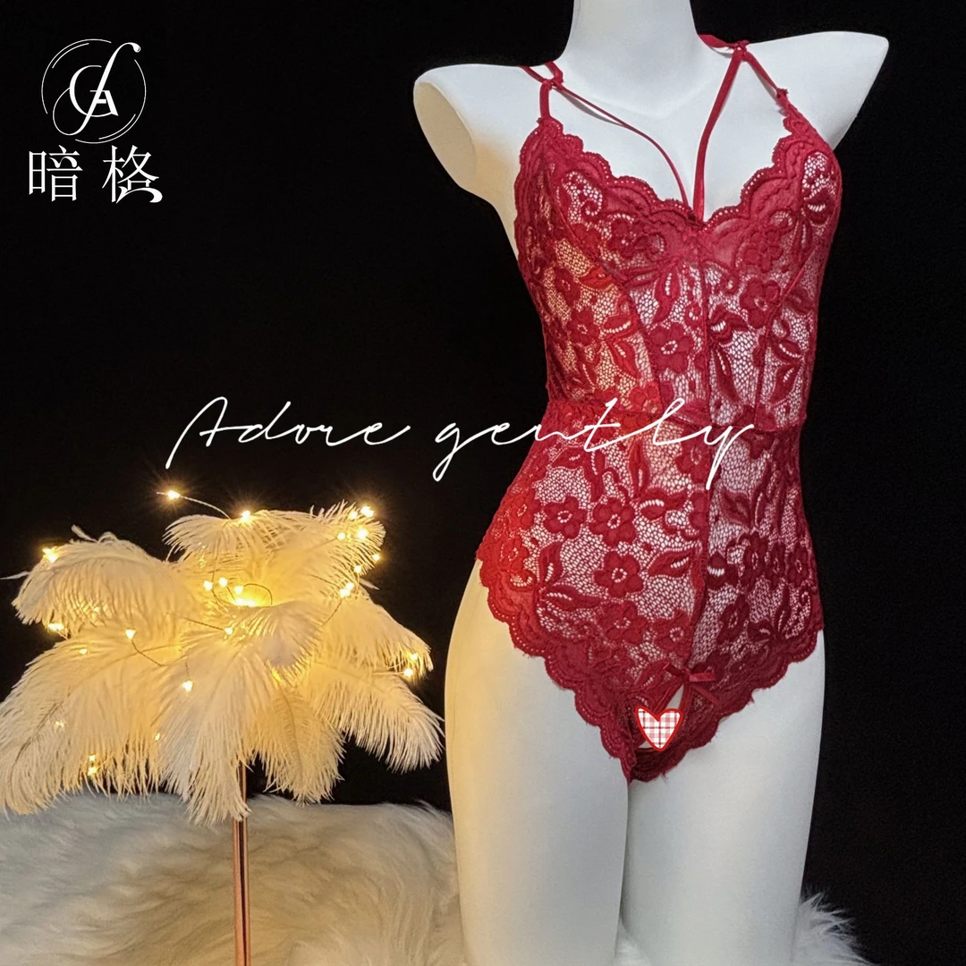 花朵连体衣轻奢四季女均码文蕾丝睡衣时尚性感露背