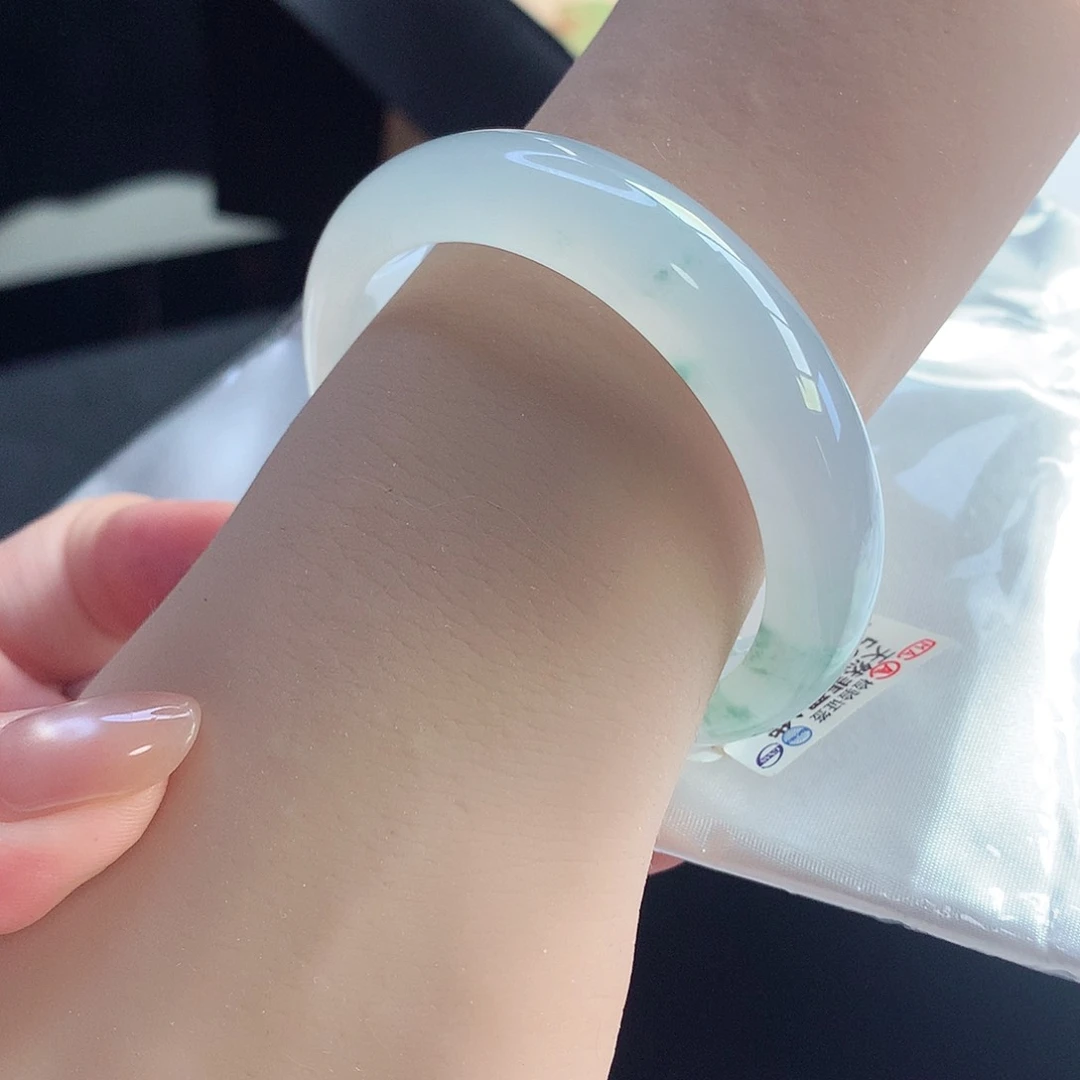 未镶嵌手镯翡翠天然A货翡翠51/52冰胶共存一眼万年