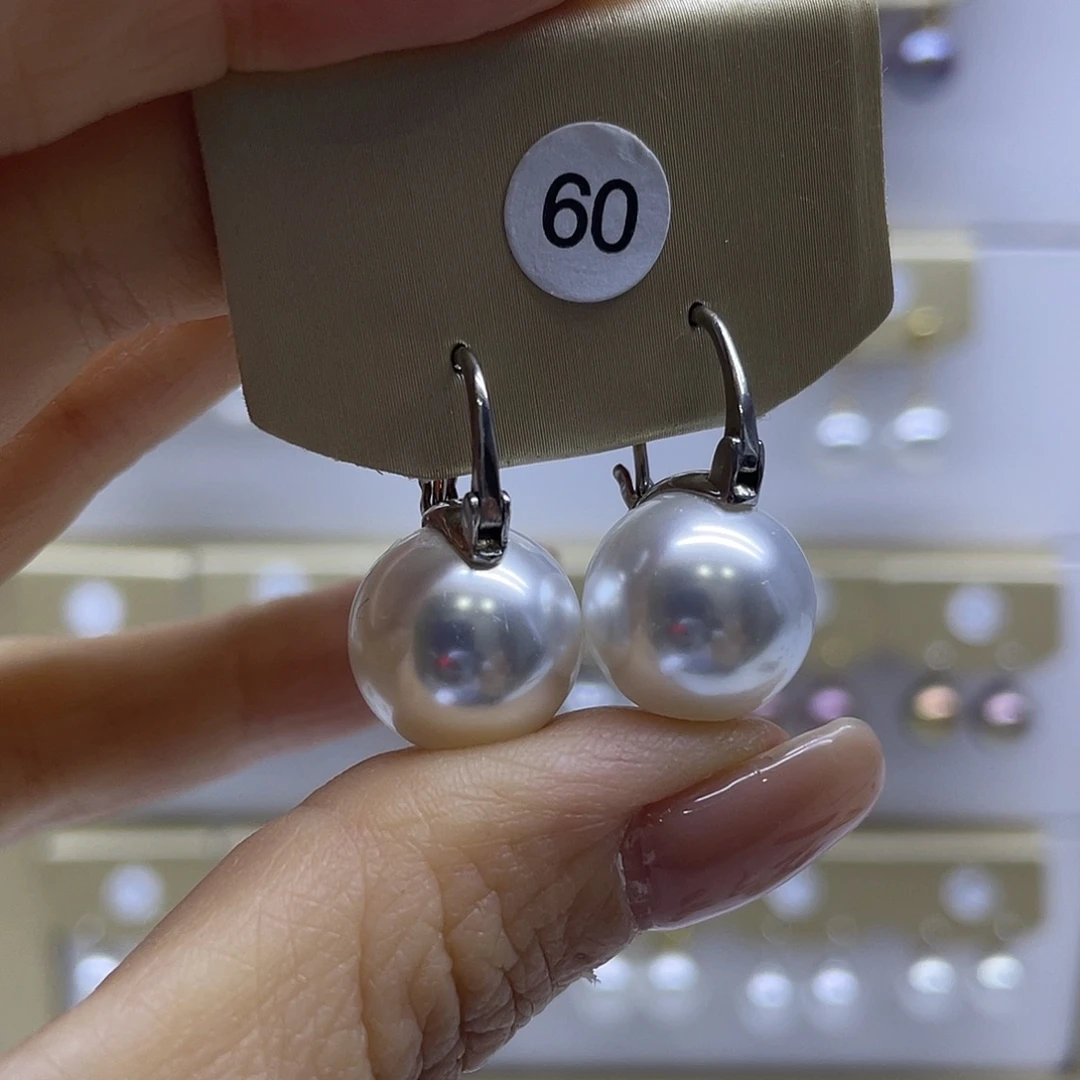 银S925镶嵌淡水珍珠耳饰