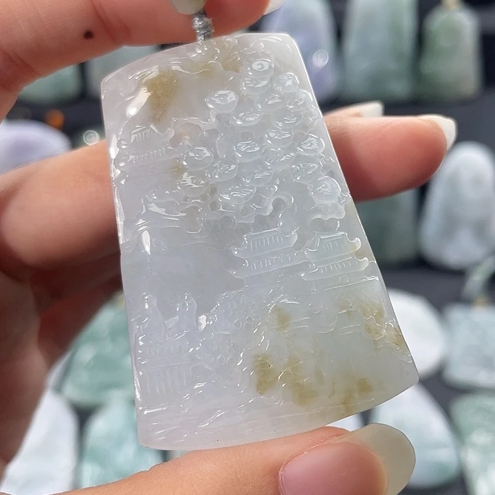 颈饰未镶嵌翡翠翡翠山水