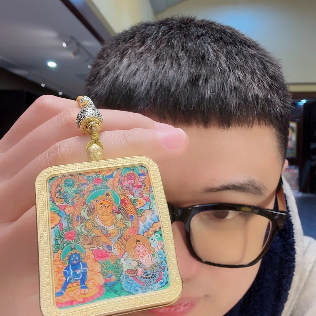 装裱画小*喜五路财神带壳子的