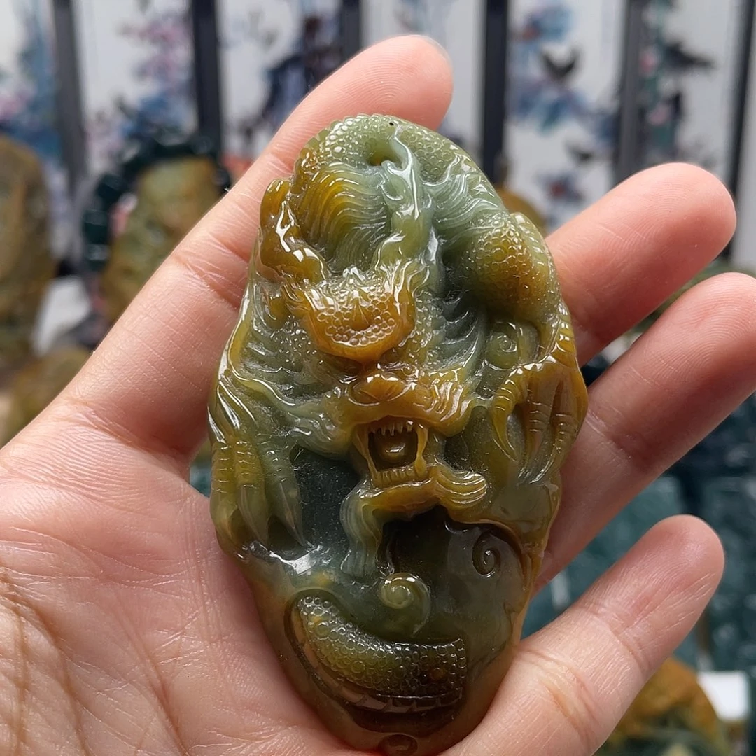 翡翠未镶嵌颈饰天然翡翠a货龙