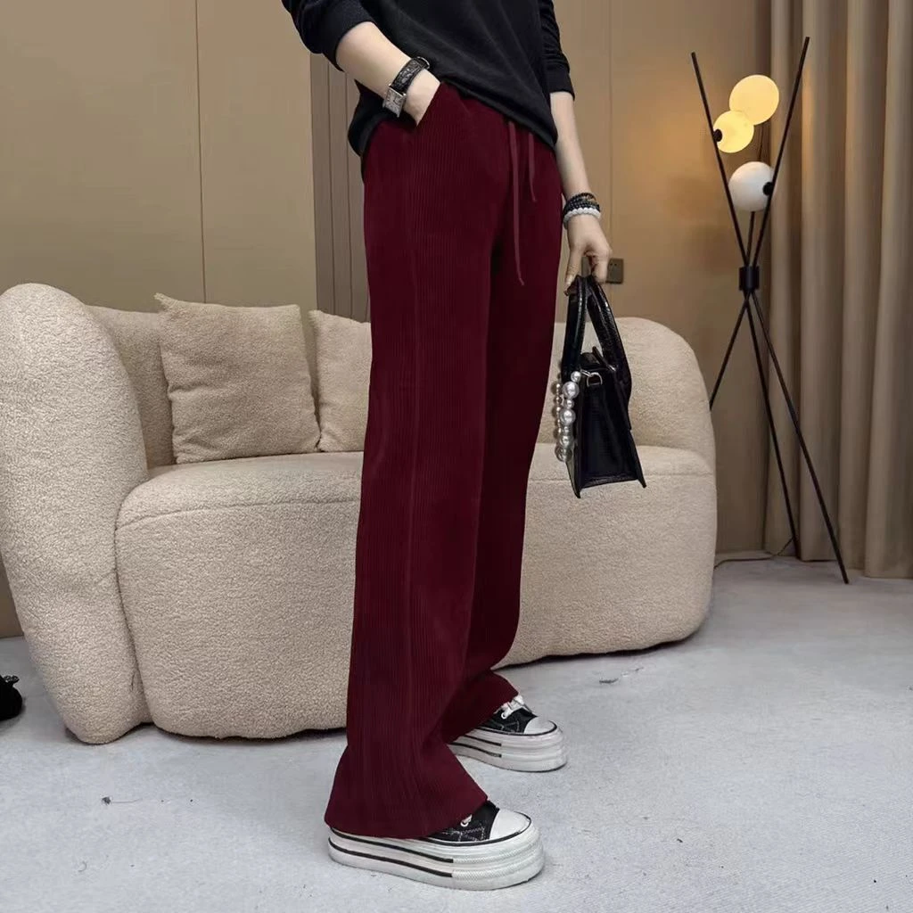 15003款加绒加厚松紧腰直筒裤