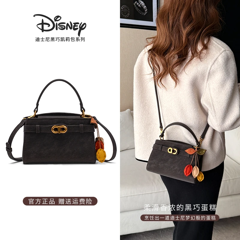 Disney/迪士尼秋冬新款米奇黑巧凯丽包简约时尚女士单肩斜挎包