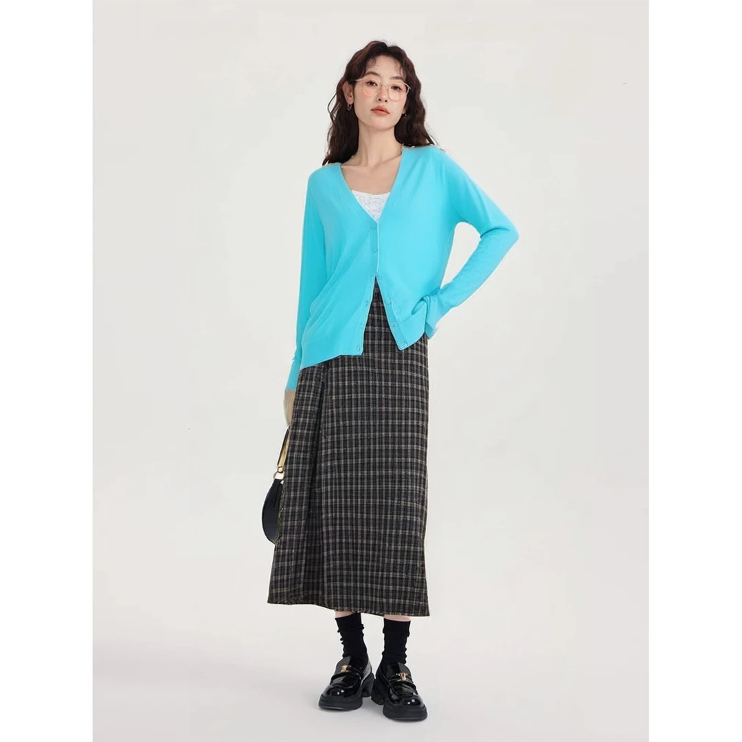 Mind Bridge/心桥长袖针织衫蓝色时尚镂空MB1907-MUCD327A