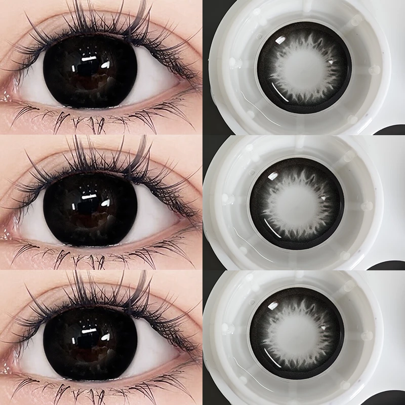 OVOLOOK素颜哭哭黑色美瞳半年抛大直径自然扩瞳隐形眼镜黑纱舞者