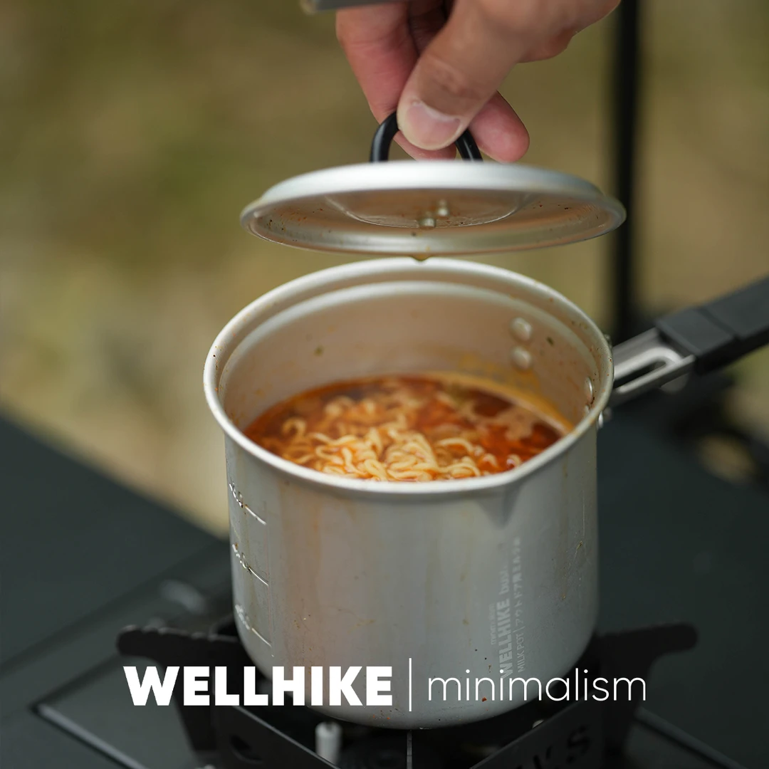WELLHIKE户外BC小奶锅超轻solo单人折叠徒步登山露营锅具炉头套装