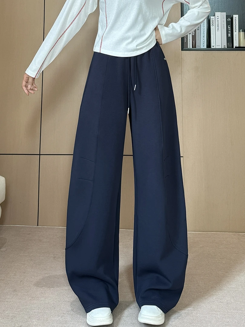 女春秋垂感穿搭松弛感高腰显瘦宽松镰刀运动裤休闲裤AM26031