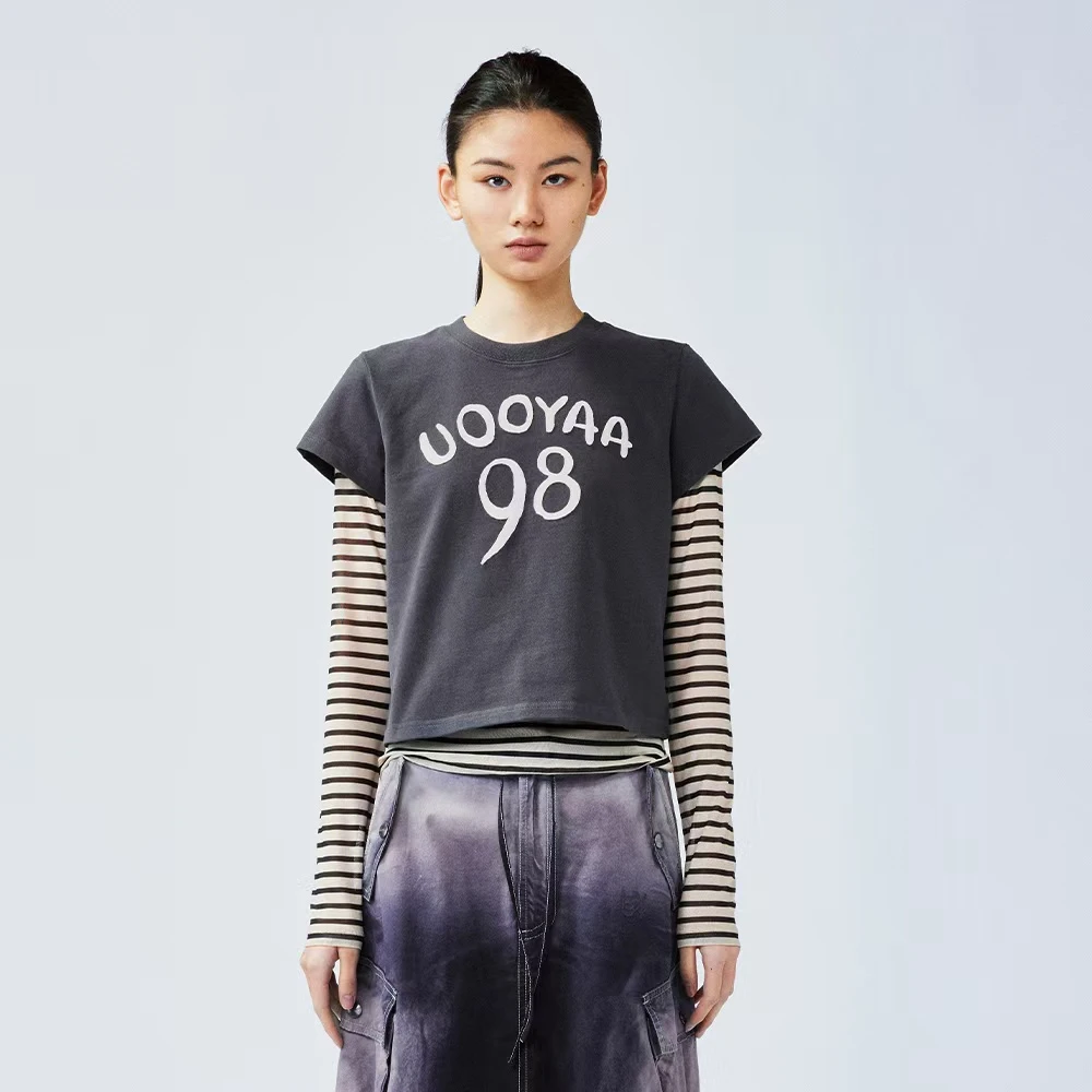 UOOYAA/乌丫2025春季新款「New Vintage」复古学院叠穿T恤1599