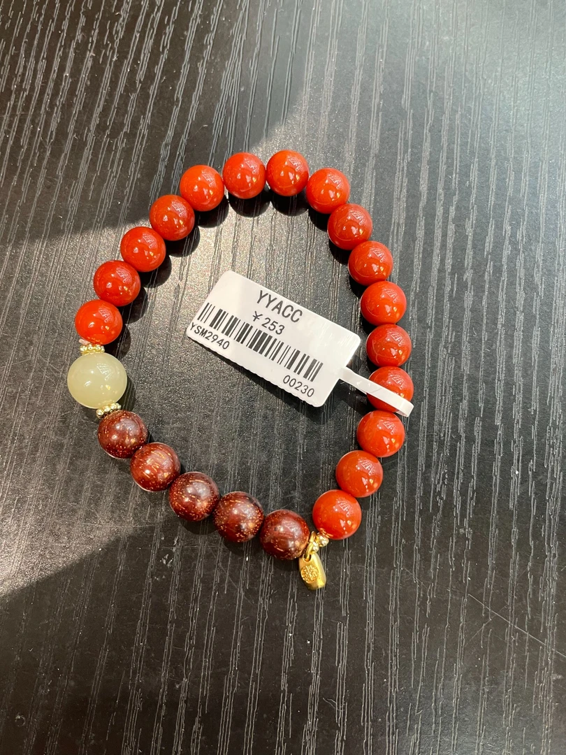 南红玛瑙檀木手链 ysm2940