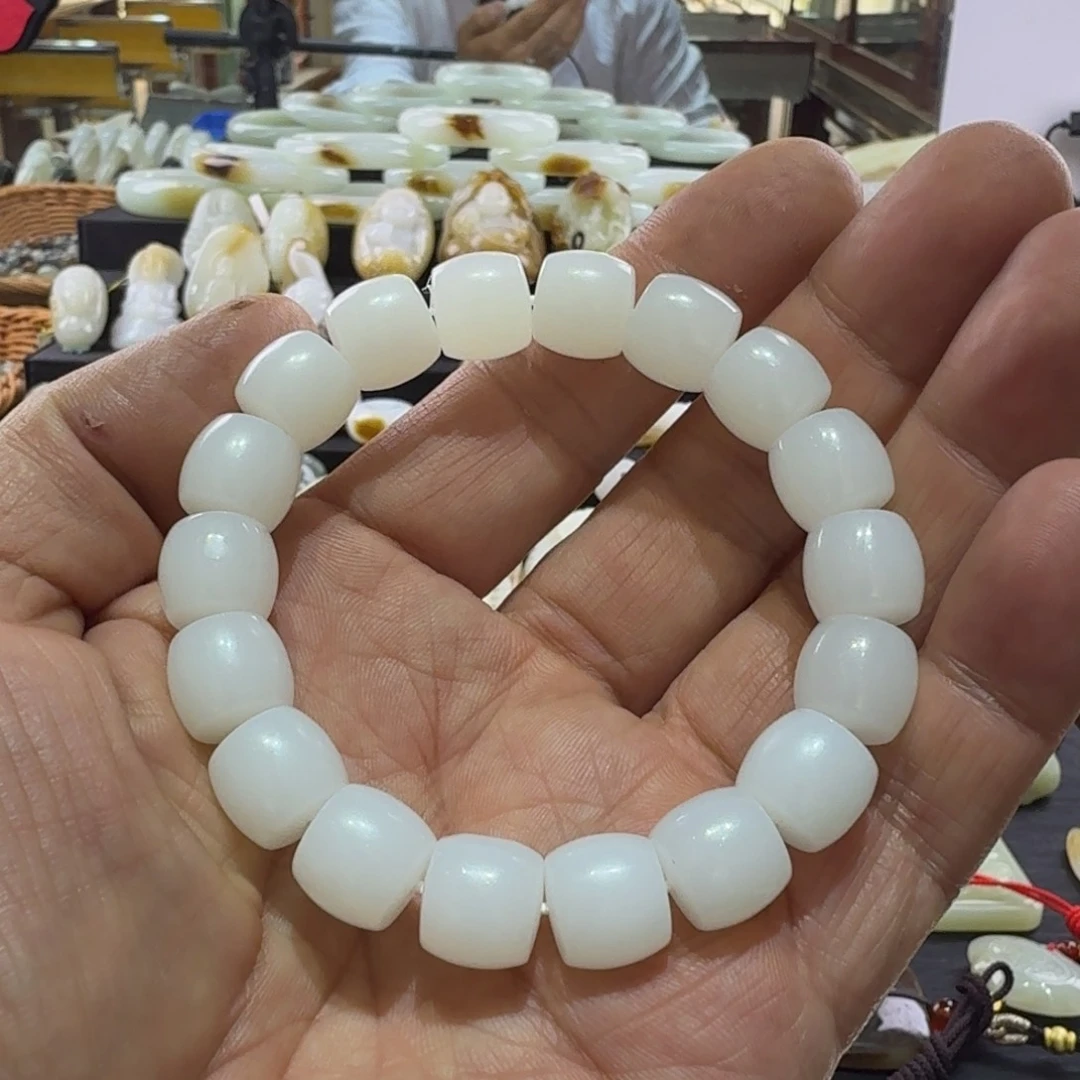 手串未镶嵌和田玉白玉手串