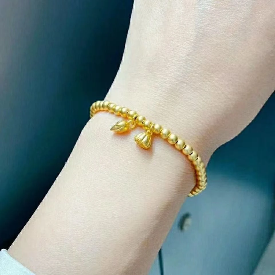 铜合金手链 铜合金两世欢手链气质百搭简约不掉色时尚古法金色