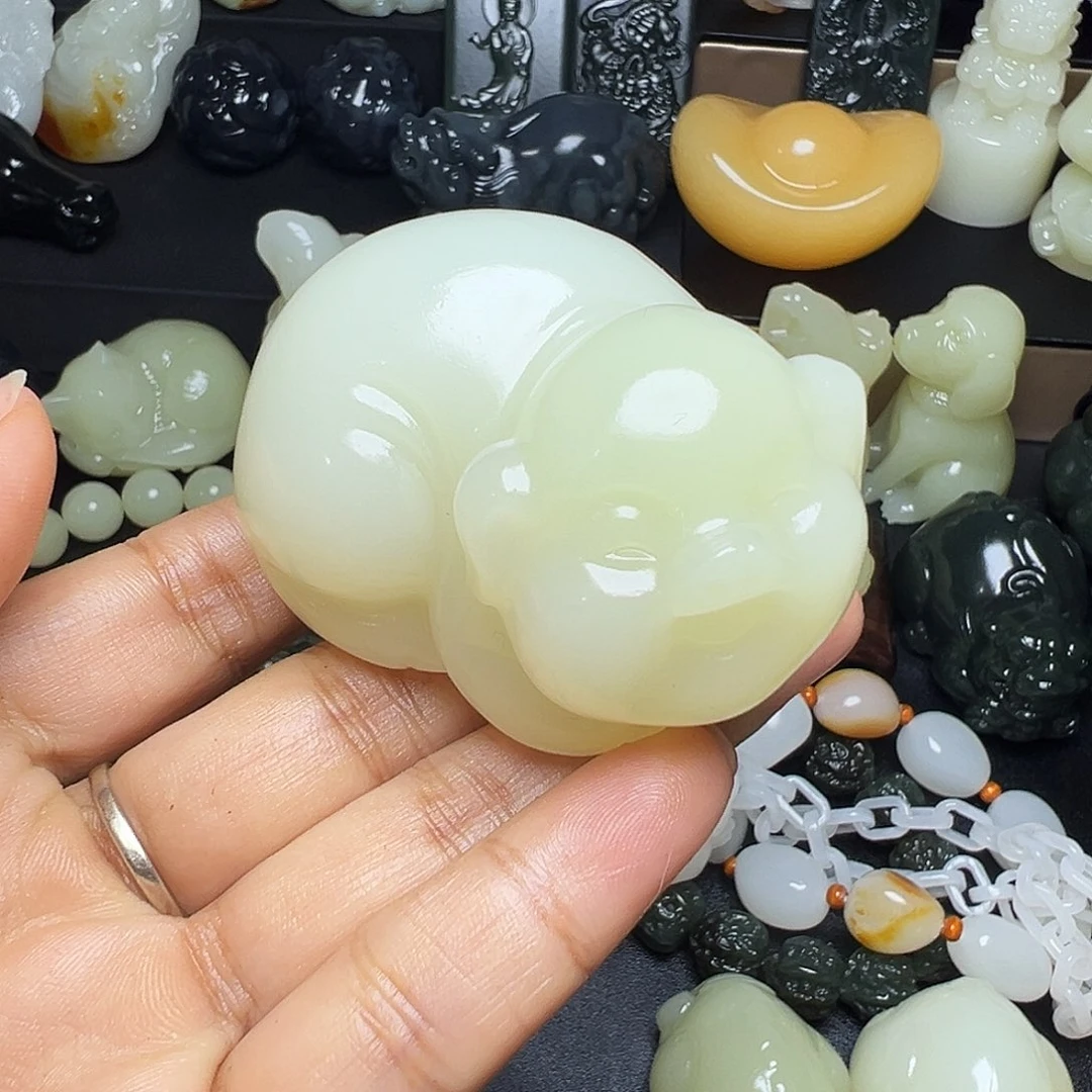 l***.软玉未镶嵌把件新疆天然精品料子