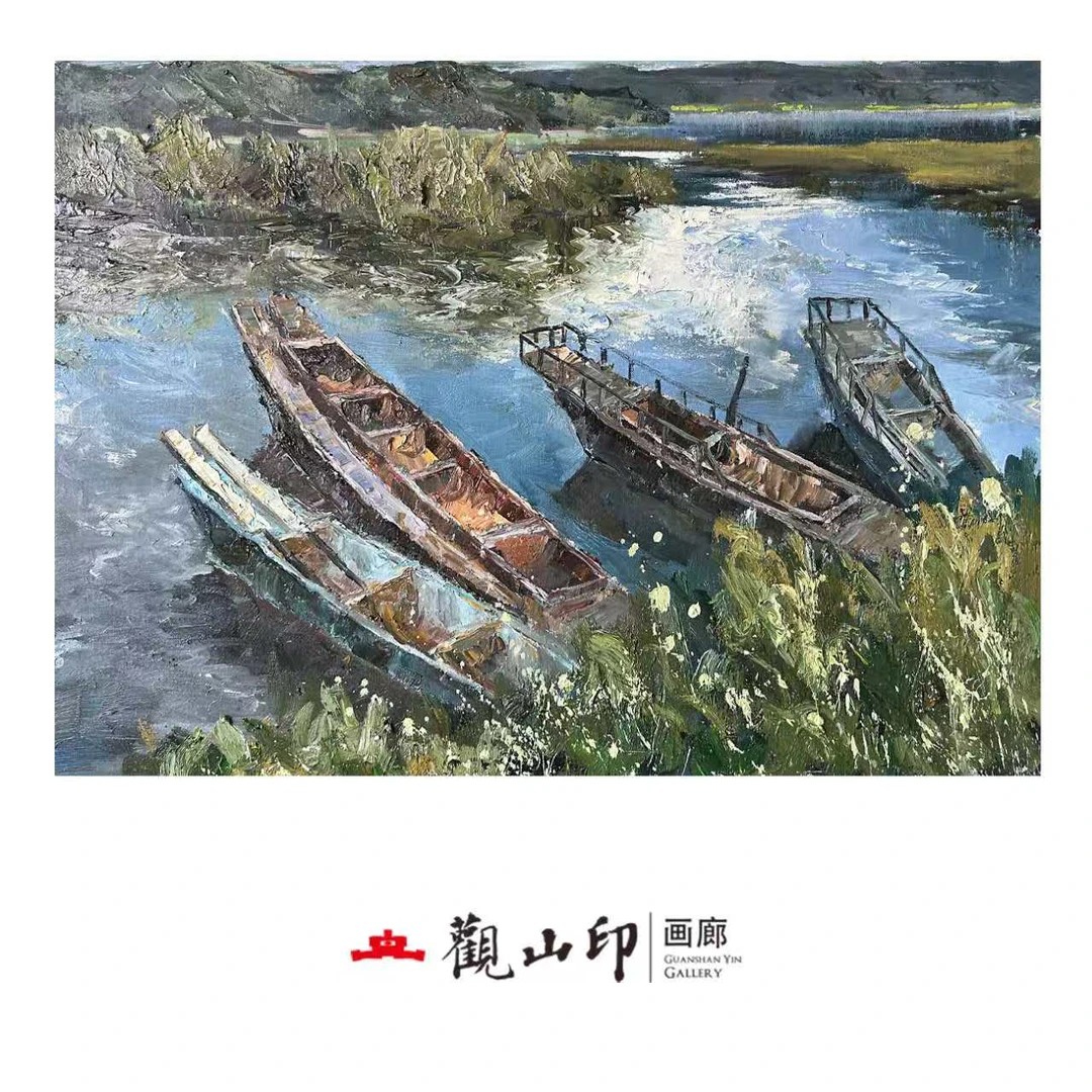 WZH原创手绘风景油画60x80cm船舶作品1604