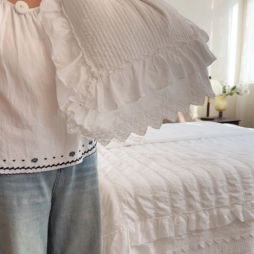 棉标准莱雅白色四件套