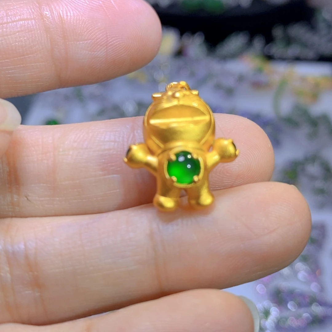 翡翠颈饰银S925镶嵌天然翡翠