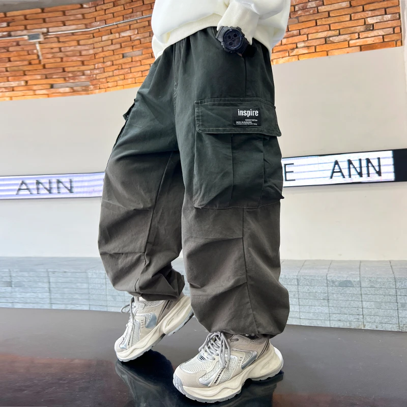 男童春秋款裤子2025新款宽松长裤中大儿童男孩工装裤AF259