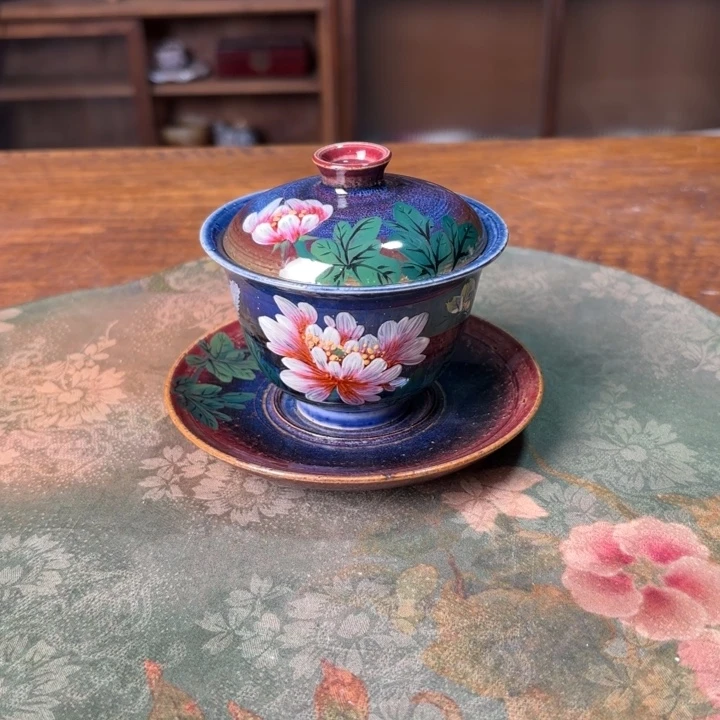 柴烧纯手工手绘陶瓷