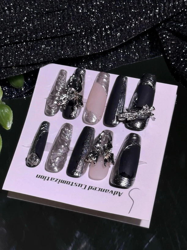 重工款纯手工穿戴甲梯辣妹风复古风指甲