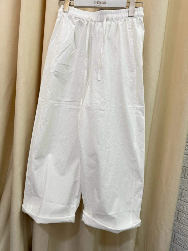 水洗棉宽松九分裤