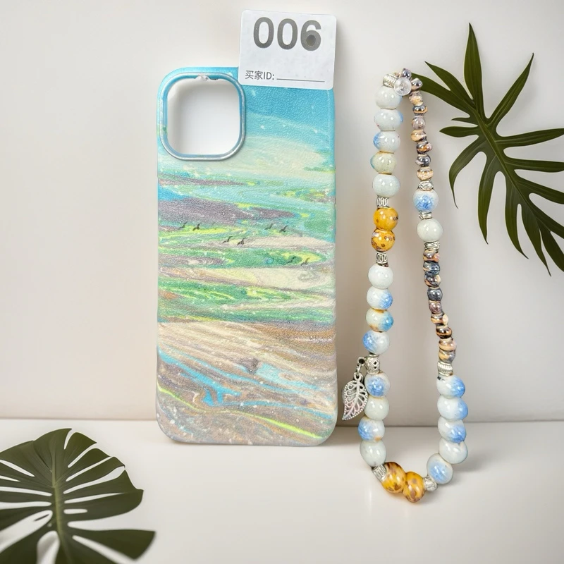 （现场定制带手机链）非质量原因No退No换 漂漆手机壳陶瓷手机链