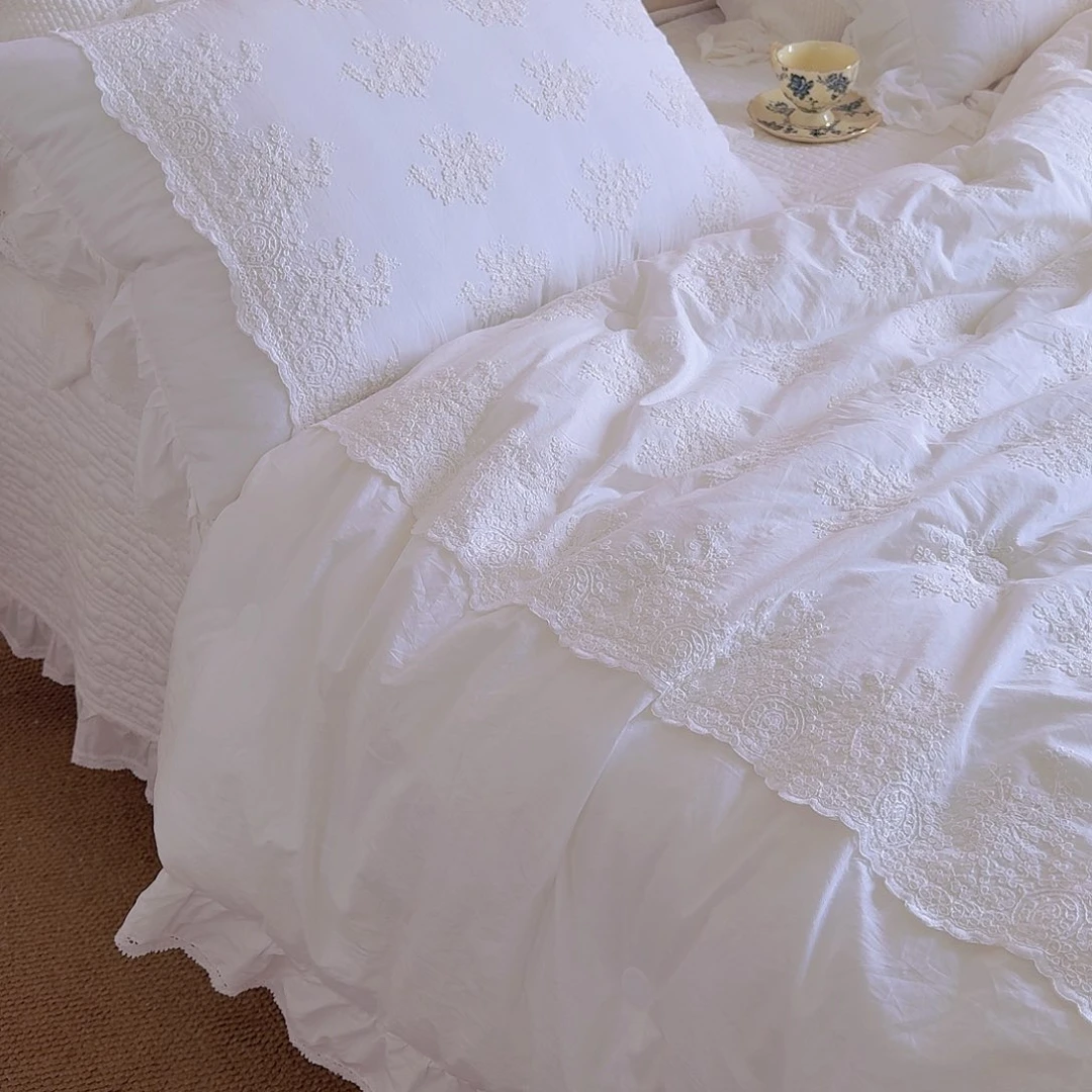 棉白色卡尔斯夏被四件套被200×230床盖240×260